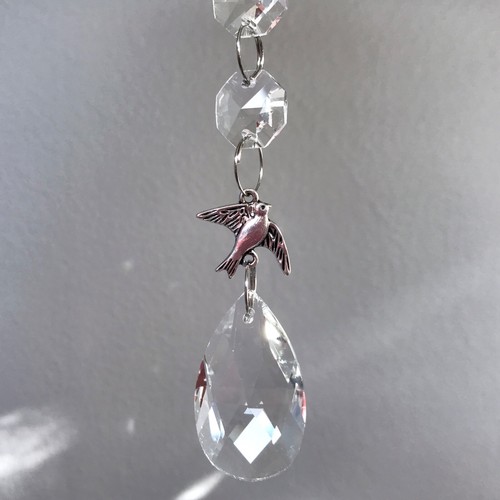 Nuevo móvil Peace Paloma Sun Catcher ~ gota de vidrio transparente ~ protección ~ pájaro ~ calma - Imagen 2 de 12