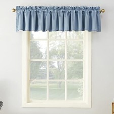 Barrow Energy Efficient Rod Pocket Curtain Valance 2 pack pair vintage blue