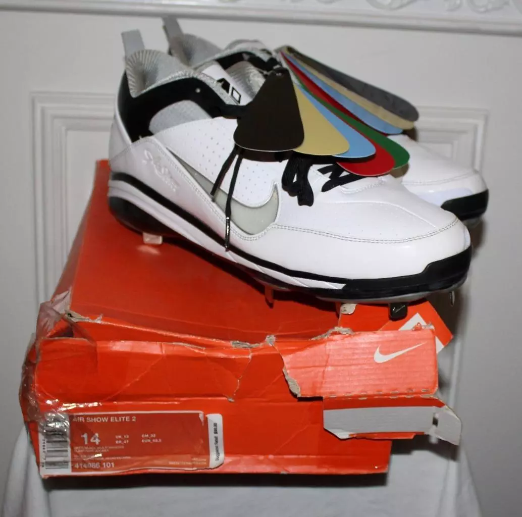 NEW BOX Nike Air Show Elite 2 METAL Baseball Cleats White Size 14