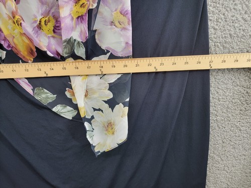 Connected Plus Size Floral Cape-Sleeve Dress Women's 24W Navy Multi Pullover - 第 7/15 張圖片
