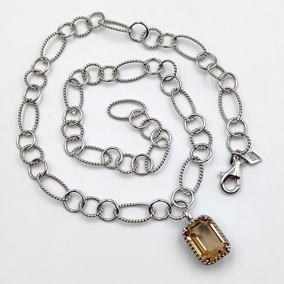 Simply Vera Vera Wang Sterling Silver 925 Peach CZ Cable Link Necklace