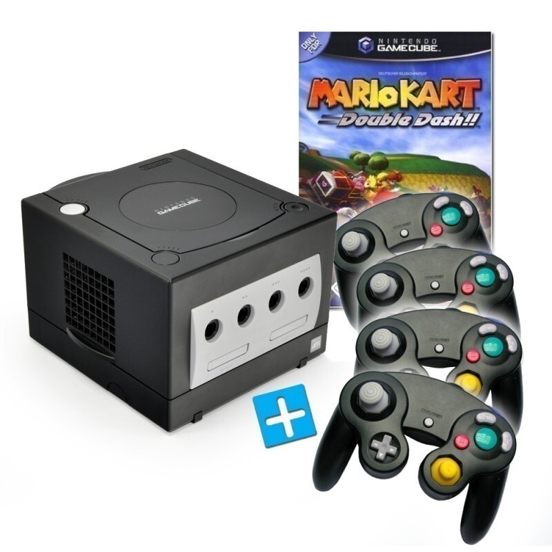 Nintendo GameCube - Konsole #schwarz + Mario Kart + 4 Controller +