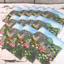 Paper Luncheon Napkins Crafting Decopage Floral Field Of Flowers Lot Of 12