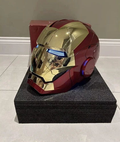 Autoking Iron Man Gold MK5 Helmet Electronic Voice Activated Open&Close Mask New - Picture 3 of 12