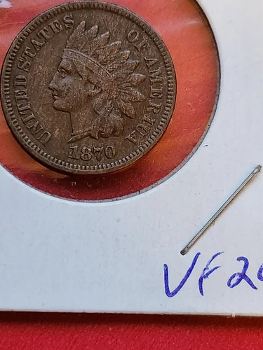 1870 Indian Head Cent Penny VF  F32