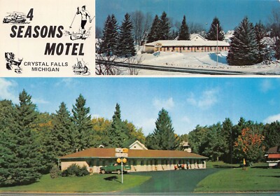 Kristall Falls Michigan ~ 4 Jahreszeiten Mote-Summer & Winter Ansichten