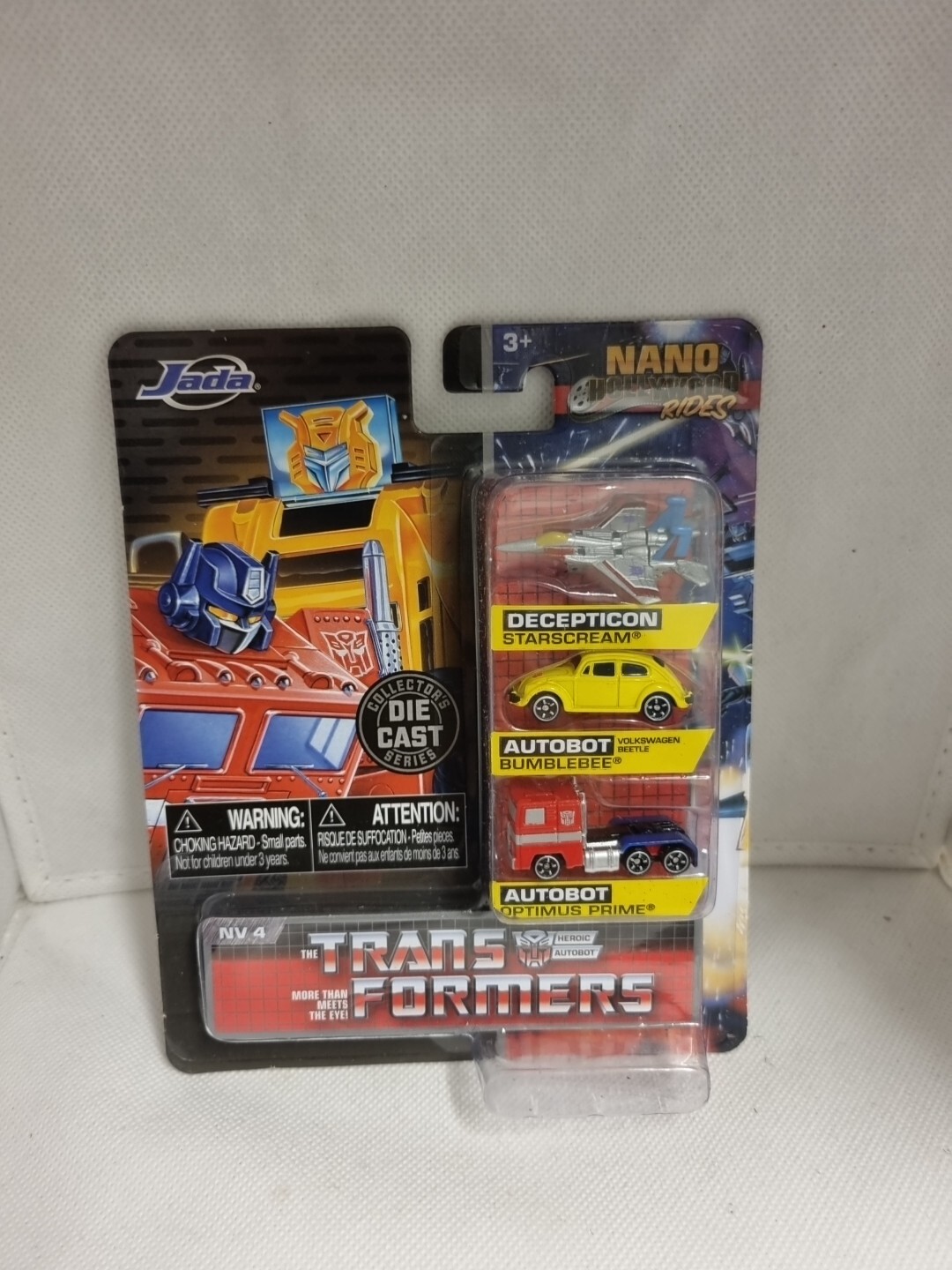 Jada Nano Hollywood Rides G1 TRANSFORMERS 3 PACK Optimus Prime Bumblebee New