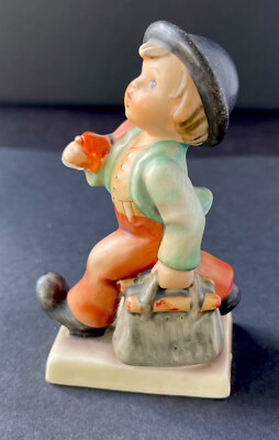 Hummel  Merry Wanderer  Boy w/ Bag & Umbrella Vintage West Germany Collectable