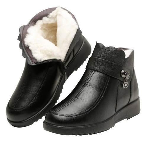 Damen Gefütterte Stiefeletten Reißverschluss Komfort Rutschfest Winterschuhe Warm Booties - Bild 7 von 9