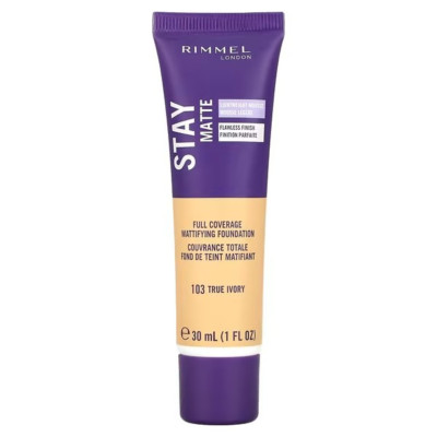 Rimmel London Stay Matte Liquid Mousse Foundation 103 true ivory 1FL oz