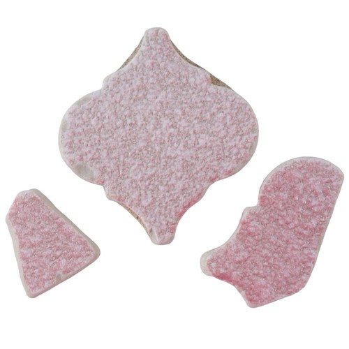 Genuine Surf Tumbled Sea Glass MA Coast Lot of 3 Pink Tile Pieces - Picture 1 of 4