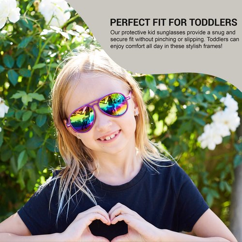 OWL Kid's Assorted 3 Pack Sunglasses – Three Cute Heart, Retro, & Aviator Styles - Picture 77 of 135
