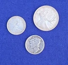 3 Silver-American 1936 Mercury Dime Canadian Elisabeth II 1968 Dime/1963 Quarter