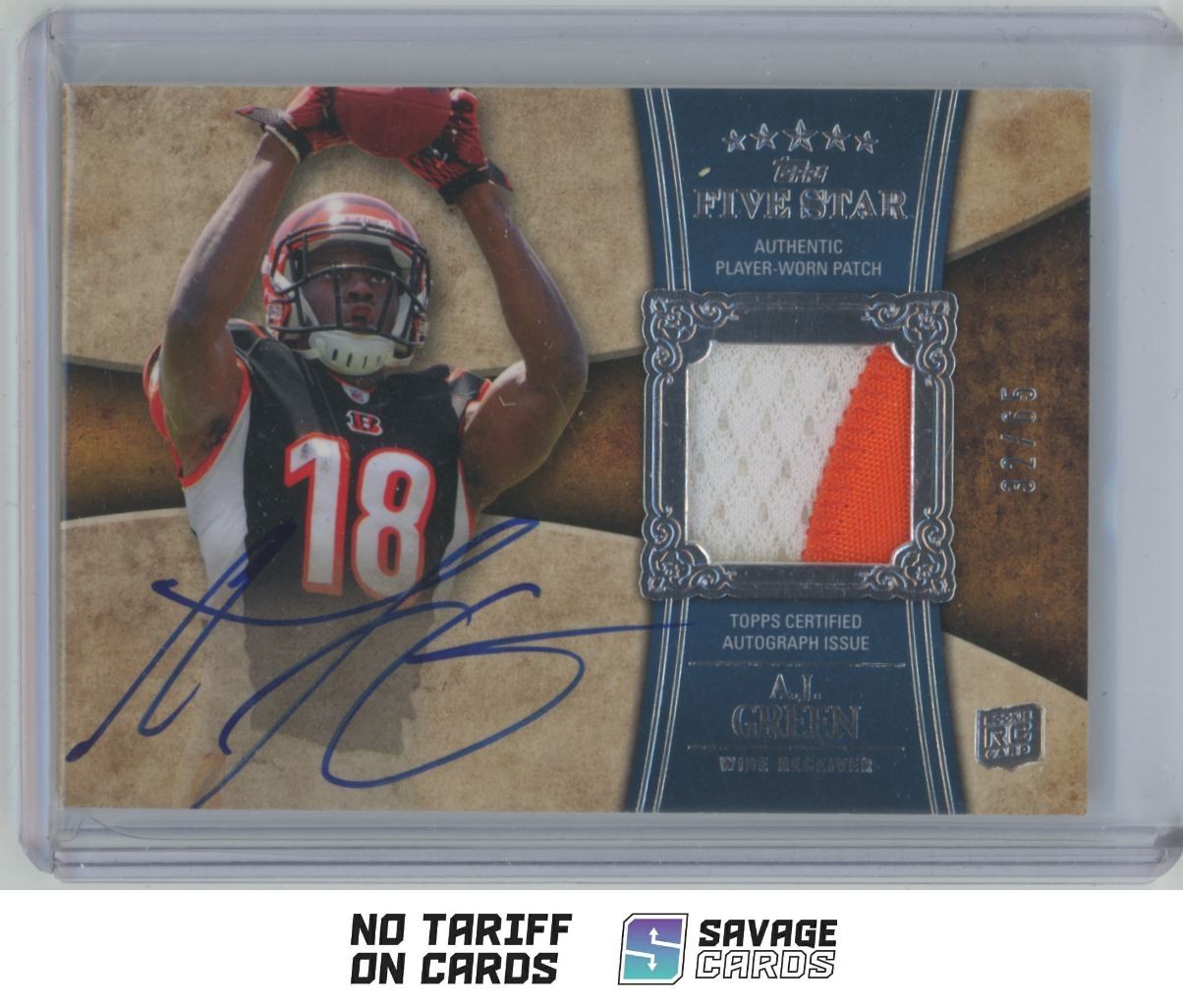 AJ Green Topps Five Star #180 Autograph Patch-Rainbow
