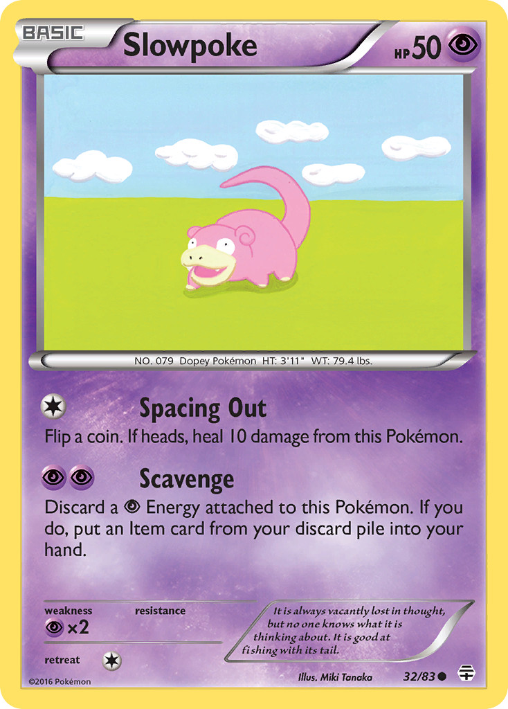 Slowpoke 32/83 Common Generations Pokemon Near Mint