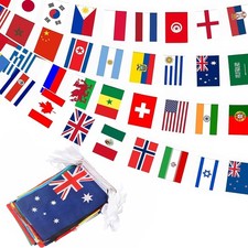 200 Countries String Flag, 164 ft International Flags Bunting Banner, 2 PACK