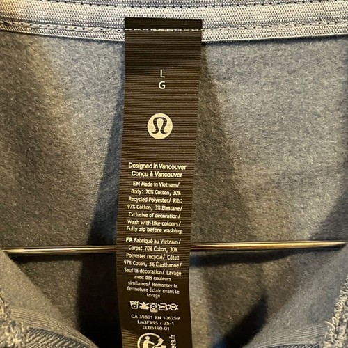 Lululemon Steady State Half Zip Washed Denim Blue Pullover Relaxed Fit - Picture 2 of 8
