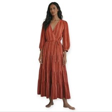 Christy Dawn Noah Wrap Dress in Hibiscus Zinnia Stripe Size Small