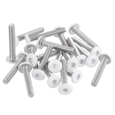 20 Pcs M4-0.7 x 25mm Button Head Hex Socket Head Screws, White