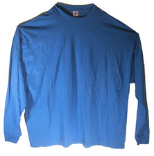 Mens 5XL Long Sleeve BLUE T-Shirt 1998 Vintage 100 Percent USA Made Cotton