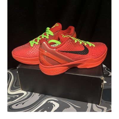Nike Kobe 6 Protro Reverse Grinch Low Top Basketball Shoe Red FV4921-600 Size 10