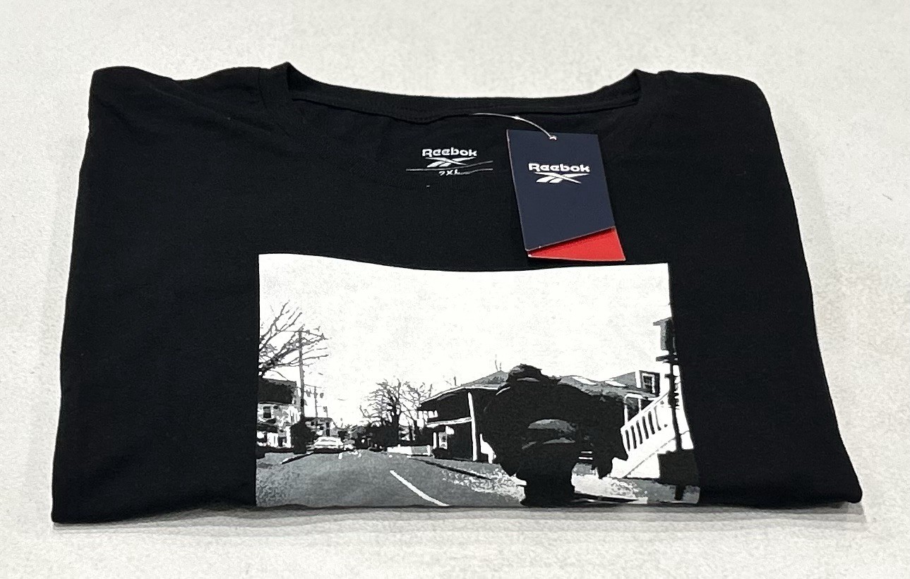 Reebok Men's Regular Fit Short Sleeve Graphic T-Shirt, Black, Size 2XL
