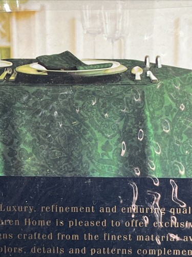 Ralph Lauren Home 70x104” Oblong Thoroughbred Paisley Tablecloth Yellow Gold NEW - Picture 5 of 5