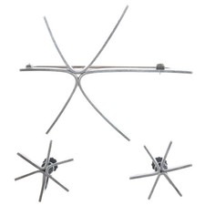 Henry Steig (1906-1973) Modernist sterling freeform pin and screw back earrings