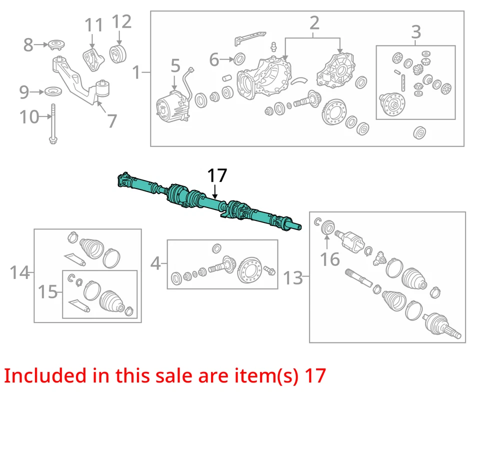 Rear Drive Shaft Fits 14-19 HIGHLANDER 548156 - Image 2 of 4