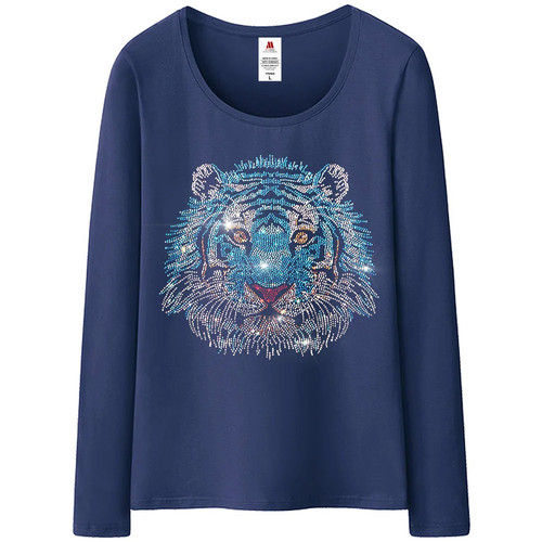 New Arrrivel Tiger Tshirt Lady Luxury Design of Diamonds Cotton T shirt Women's - Picture 43 of 44