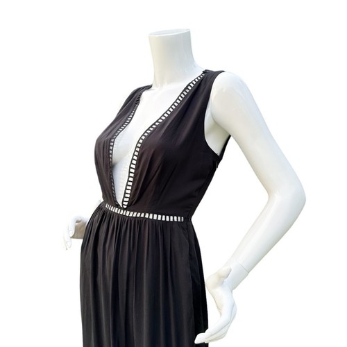 TOBI Plunge V-Neck Maxi Length Dress ~ LBD Cutout Detailing- New with Tags Small - Picture 12 of 15