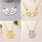 Best Friends Necklace Broken Heart Pendant 2 Pcs Gold Silver Friendship Gift