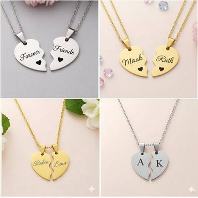 Best Friend Forever Silber Gold 2 Stück Love Break Herz Freundschaft Halskette Set