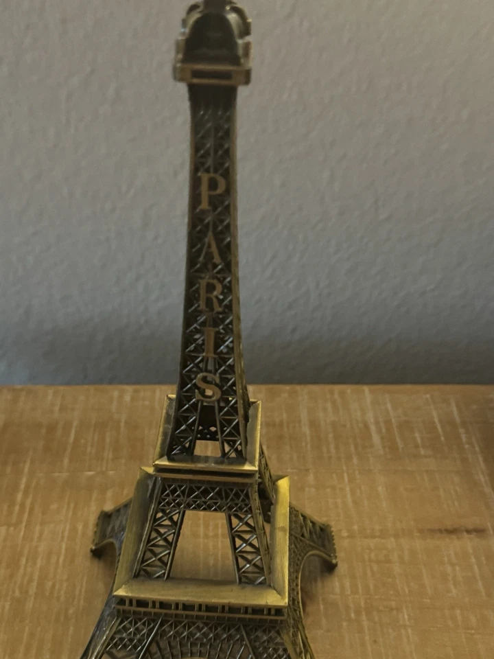 Estátua escultura decorativa para casa Torre Eiffel Paris França 10” cor bronze vintage - Imagem 4 de 4