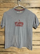 Vintage Lee Sport St Louis Cardinals Embroidered T Shirt Gray Large MLB
