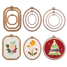 Embroidery Cross Stitch Frames for Display,9Pcs Circle/Oval/Rectangle/Octagon...