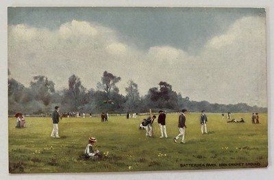 Battersea Park Main Cricket Ground London Tuck Oilette Vintage Postcard