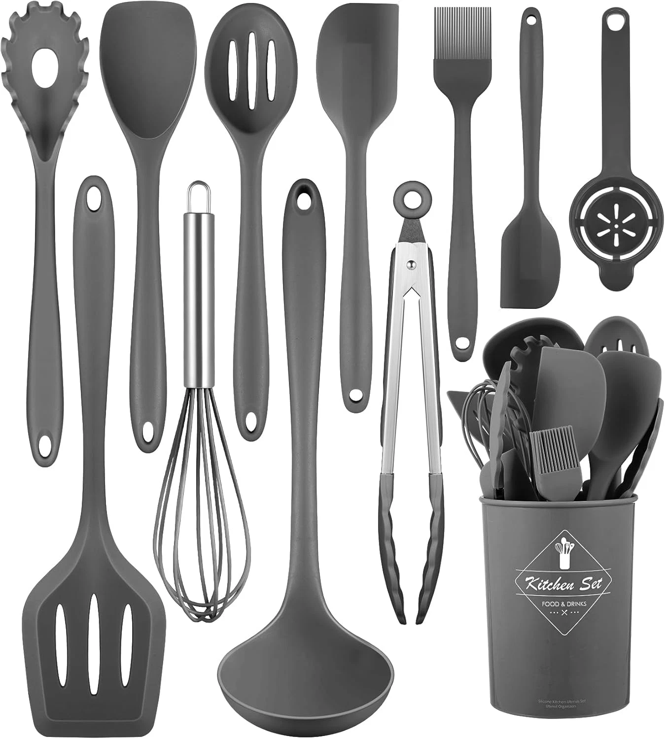 Kitchen Utensils Set-12 Pieces Silicone Cooking Utensils Set (Dishwasher Safe) 3