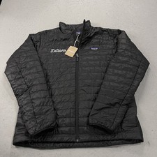 Patagonia Jacket Mens XL Black Primaloft Nano Puff Puffer Full Zip Logo NWT