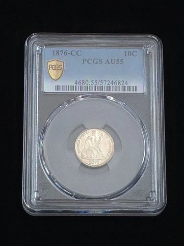 1876-CC Seated Liberty Silver Dime PCGS Graded AU55 #57246824