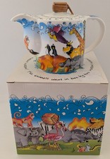 New Noahs Paul Cardew Noah&rsquo;s Ark Ceramic Teapot 2008 Animal Design Multicolor