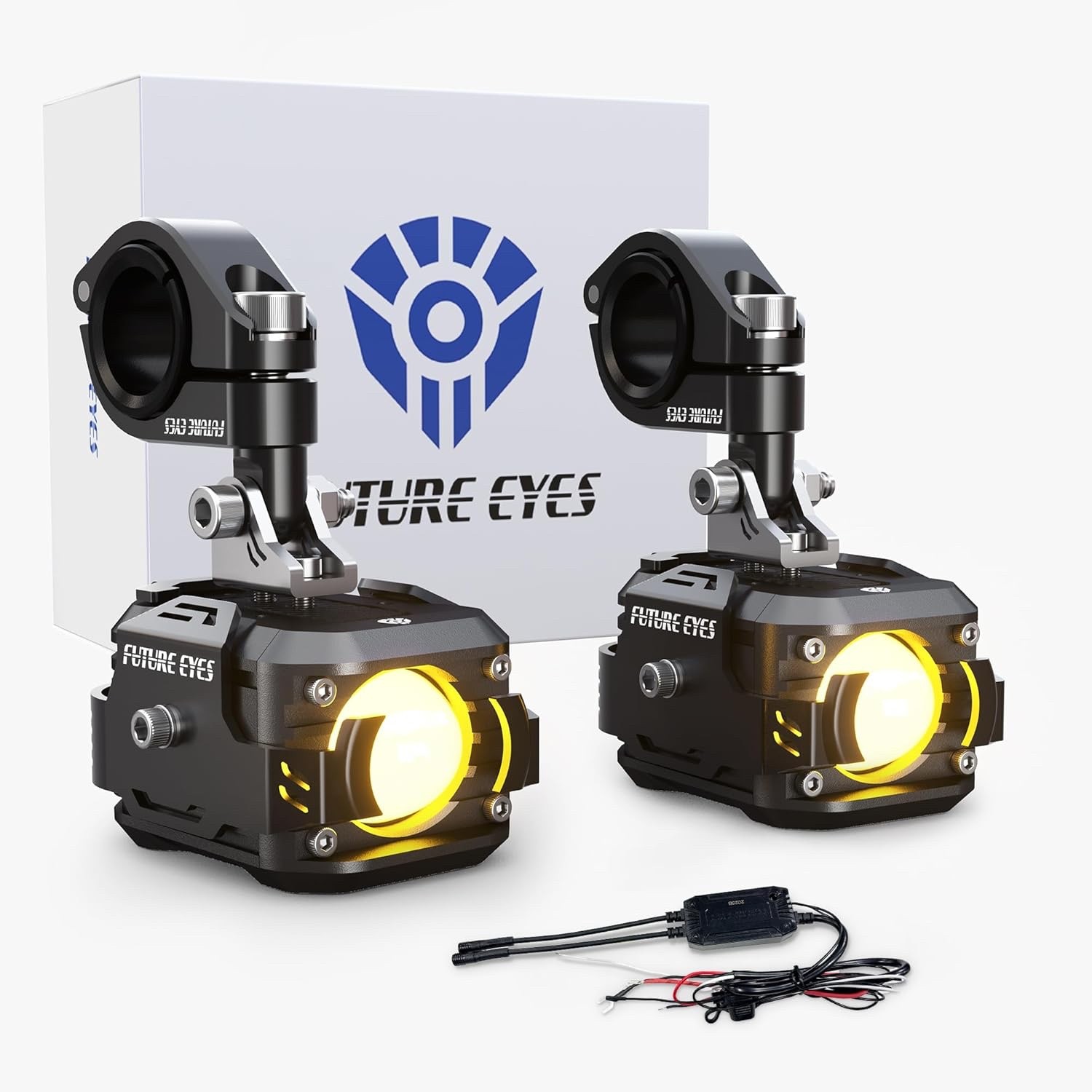 Future Eyes LED Motorcycle Fog Lights, 360 Adjustable - 60W F150 Wireless Switch