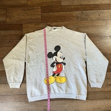 Vintage Disney Mickey Mouse Sweatshirt Gray Pullover Crewneck XL 90s Style 20822