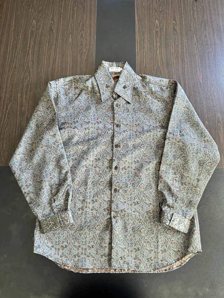 Camisa de vestir Angelino para hombre 3XL floral cachemir manga larga Foto 2 de 4