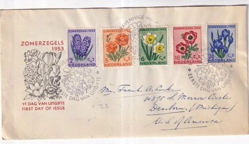 Netherlands Zomerzegels 1953 First Day Cover