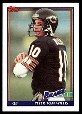 1991 Topps Peter Tom Willis Chicago Bears #168