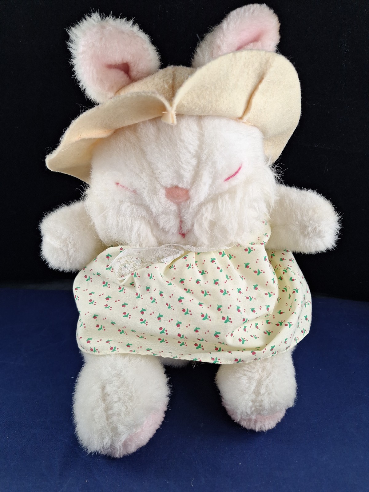 Vtg BUNNY RABBIT In Dress Fairy Kei Style Stuffed Animal Plush *9FB