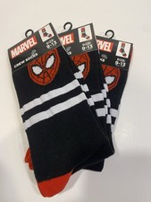  3 Pair Lot SPIDER-MAN Marvel Socks Black Red Size 9-13 New With Tags 