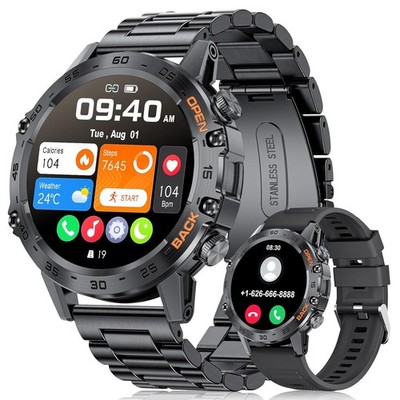 LIGE Smartwatch Herren mit Telefonfunktion, 1,39 Zoll Militär Smart Watch mit