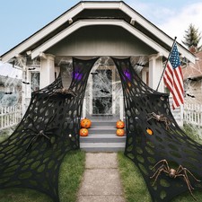 Cuttable Stretchy Spider Web 1360 Sqft Outdoor Halloween Decor 472" x